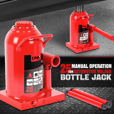 25-тонный (55155 фунтов) Автоматический Ручной домкрат для ремонта автомобилей с гидравлической сварной бутылкой красного цвета