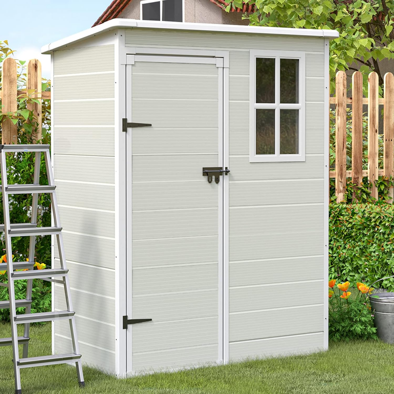 Outdoor Storage Shed 5X3 FT, Resin Garden Shed for Bike, Garbage Can, Tool USA
