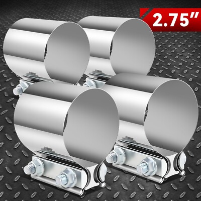 4Шт 2.75 T304 Бандаж из нержавеющей стали для стыкового соединения Глушителя выхлопной трубы с зажимной втулкой