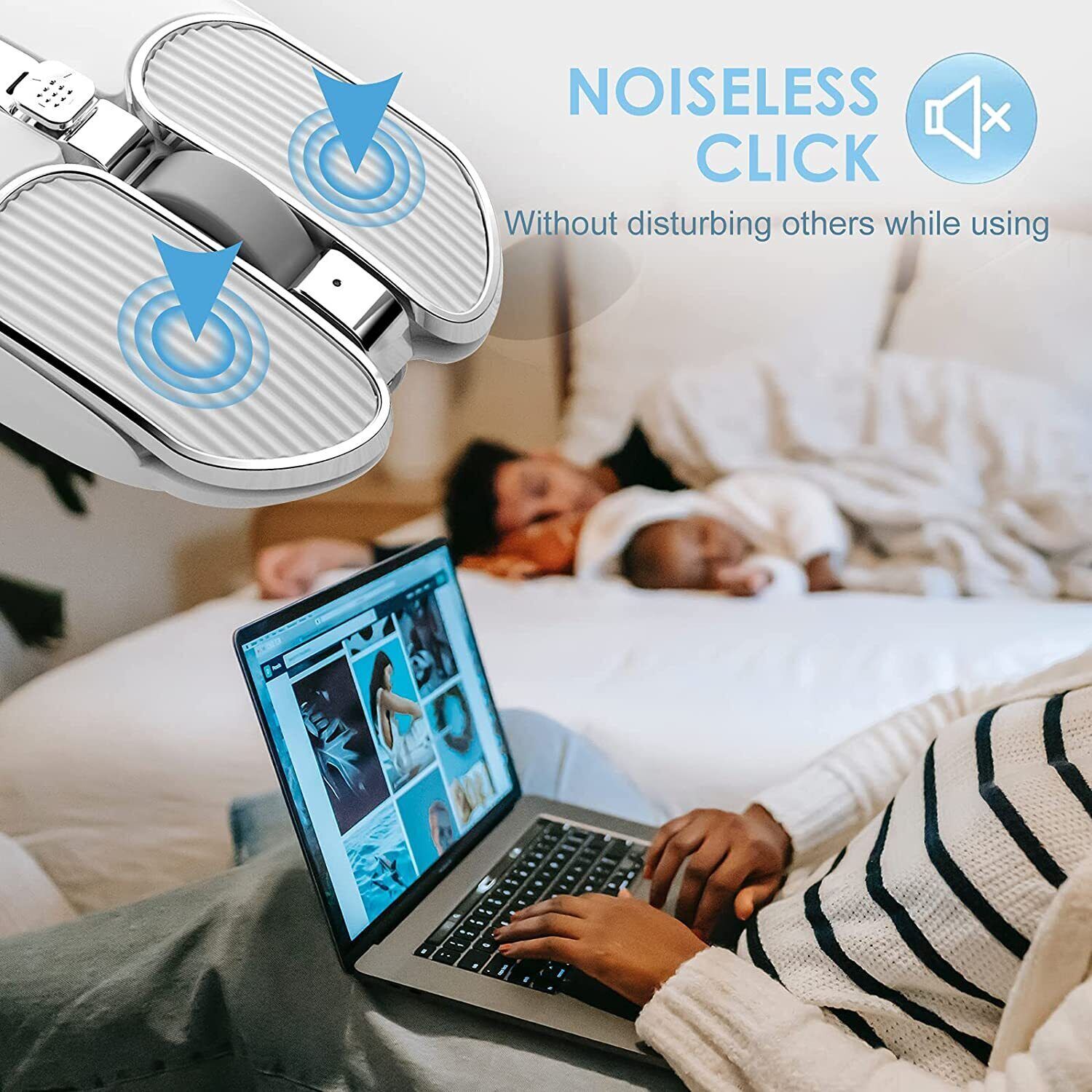 2.4G Wireless Mouse Rechargable Silent Mice Lightweight for PC/Laptop/Mac Office