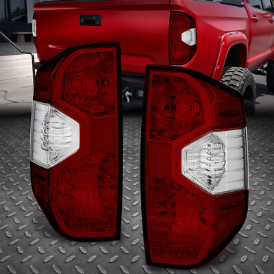 Для 14-21 Toyota Tundra OE Style Пара задних фонарей темно-красного цвета с прозрачными линзами