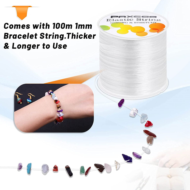 1mm Elastic Bracelet String Cord Clear Stretch Bead Cord for Jewelry Making and