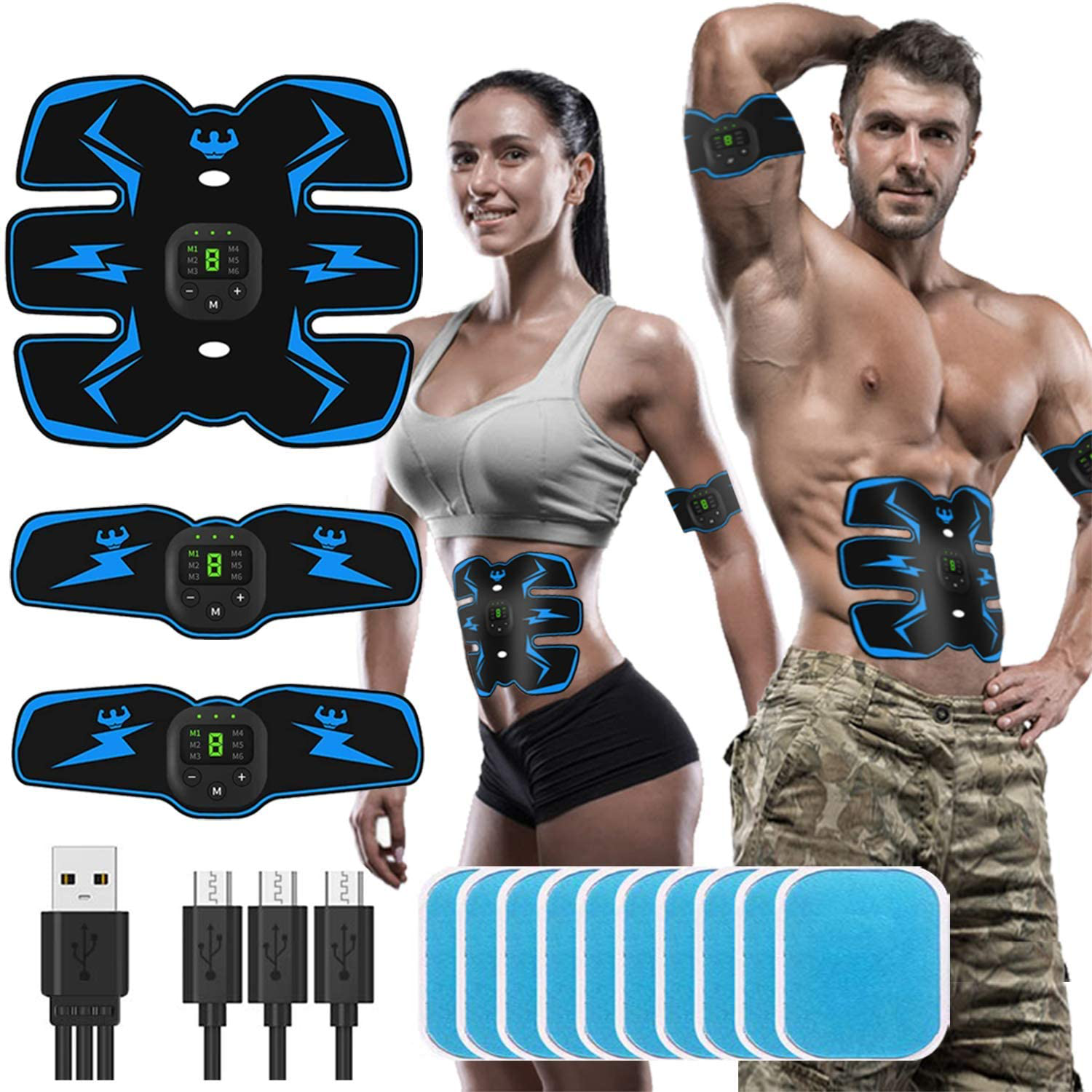 Abs Simulator Ab Stimulator Rechargeable Abdominal Muscle Trainer Toning Belt eBay