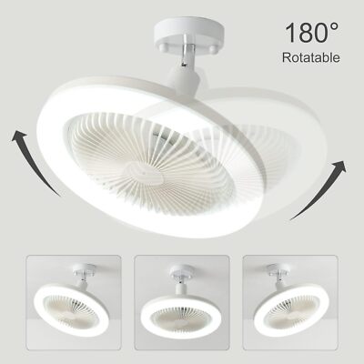 E27 Remote Control Ceiling Fan,Mini Ceiling Fan With Light and Remote Control