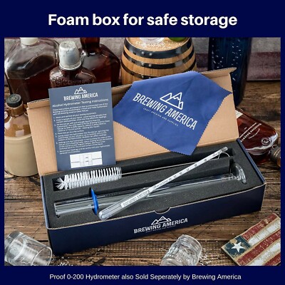 Hydrometer Alcohol Meter Test Kit: Pro Series 0-200 Proof Traceable Alcoholme...