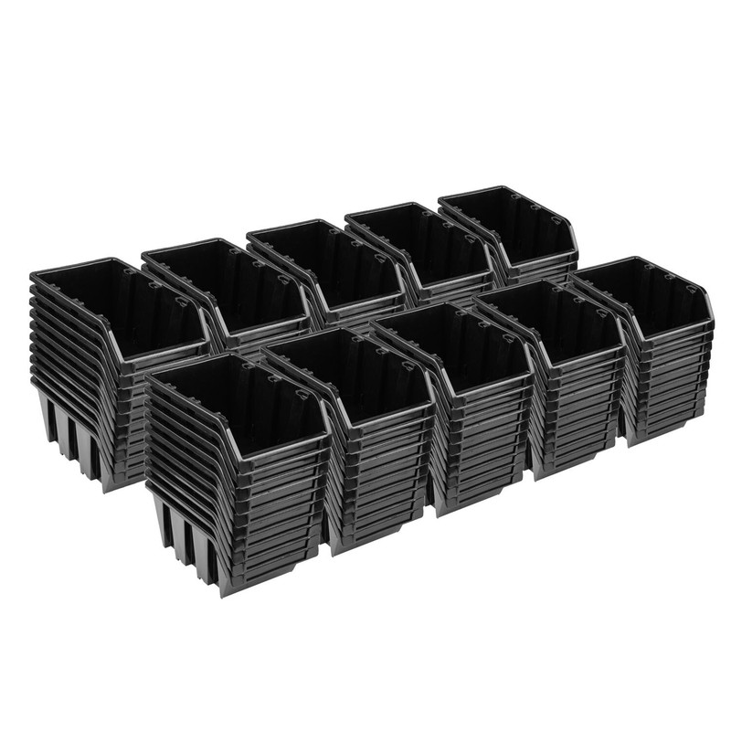 100x Sichtlagerbox Sortierbox Lagerbox Stapelbox Schwarz Np4 Lagersystem