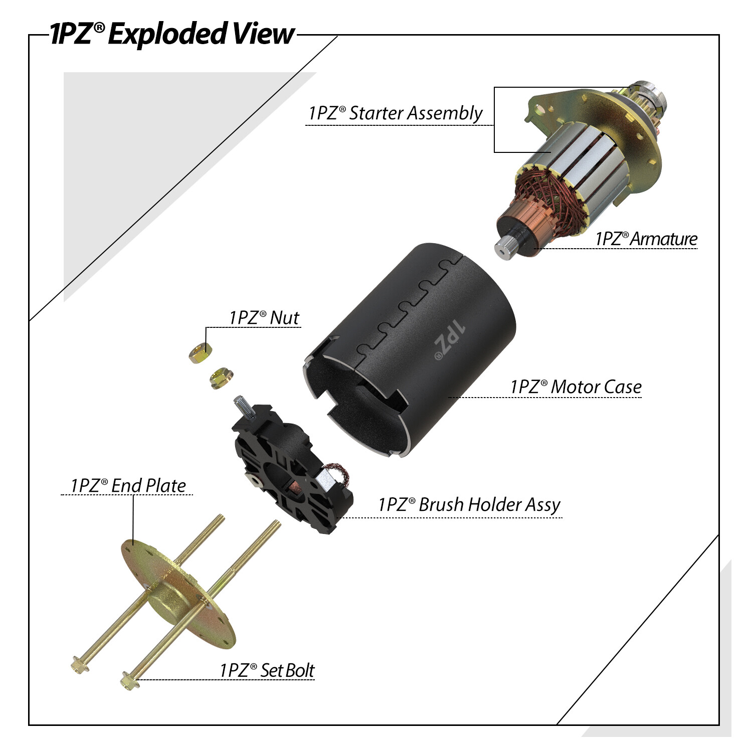 Starter motor for Husqvarna YTA18542 YTH2042 YTH18542 Briggs & Stratton Engine