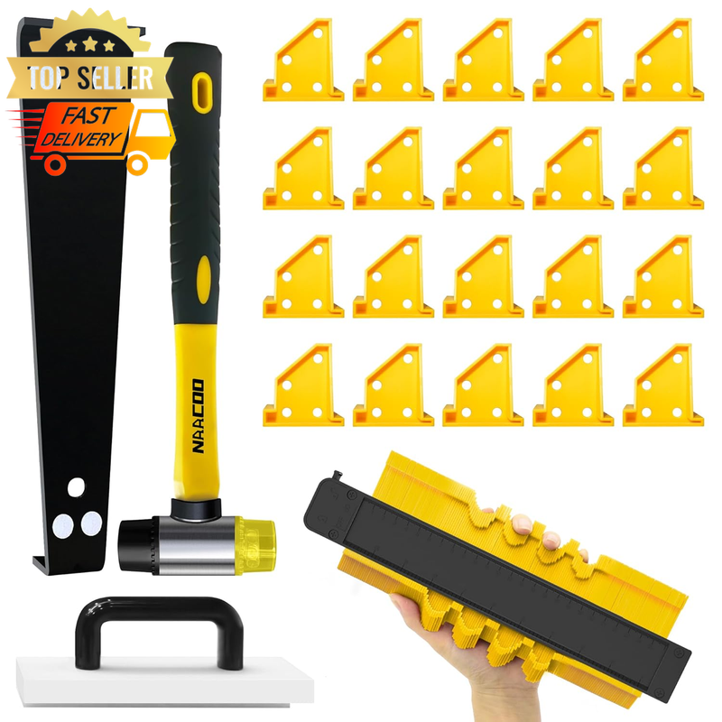 Laminate Flooring Tools Kit - PVC Tapping Block, Pull Bar, 10