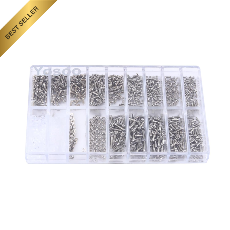 Small Screw Kit, Micro Screws Stainless Steel Small Tiny Screws Nut Washer Assor