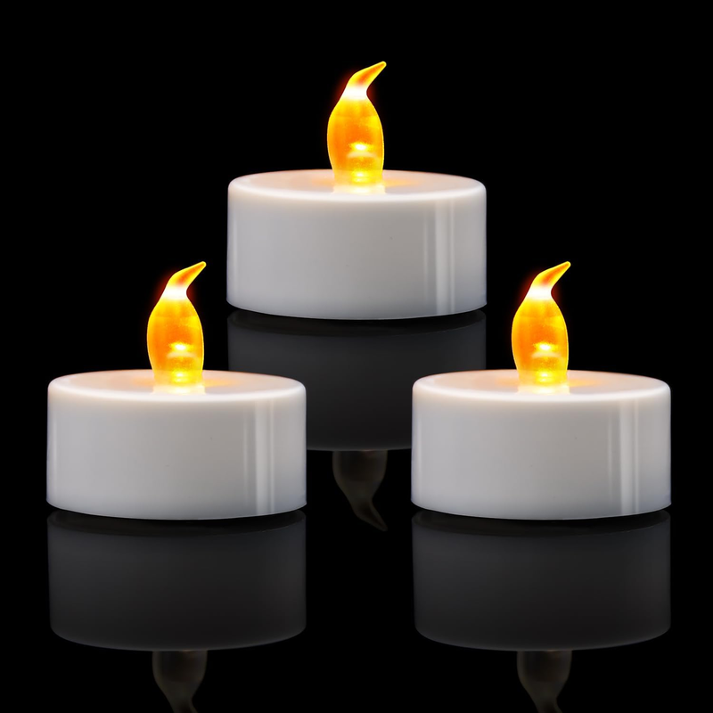 LED Tea Lights, 12/24/50/100/200/400 Pack Flickering Flameless Tea Lights, Warm