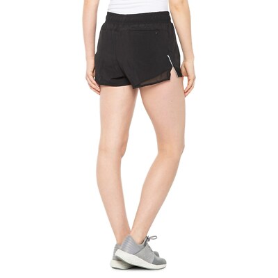 Asics Womens Woven Shorts with Liner Quick Dry Lightweight Size XL Black New Tag