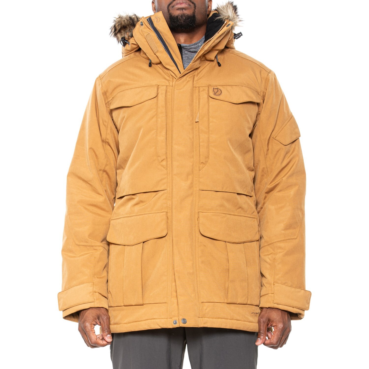 

Fjallraven Nuuk Водонепроницаемая утепленная мужская куртка гречневого цвета, новая, Autumn leaf-stone grey