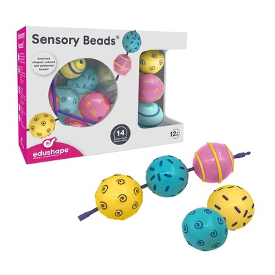 Edushape Sensory Beads Connecting Toys for Baby - Large Textured Solid Color ...