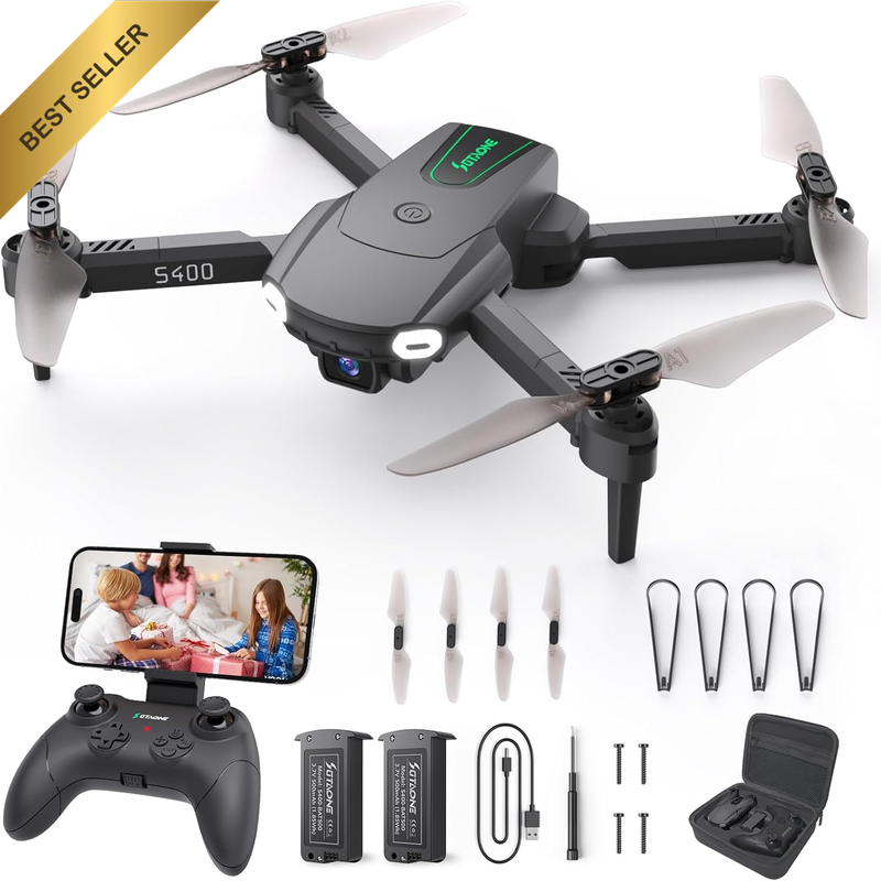 S400 Drone Camera 1080P HD Foldable Mini Auto-Hover 2 Batteries Case