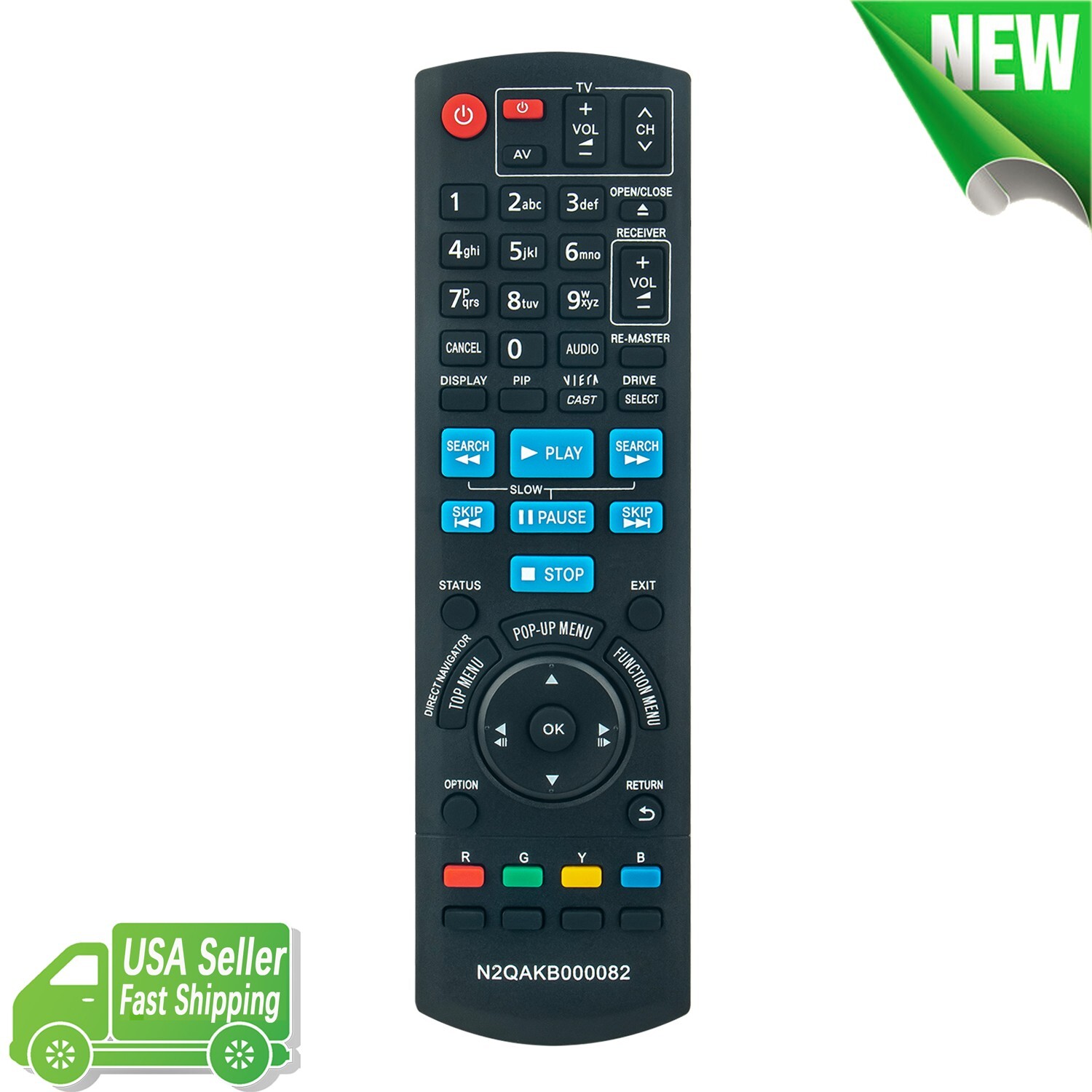 New N2QAKB000082 Replaced Remote for Panasonic Blu-ray