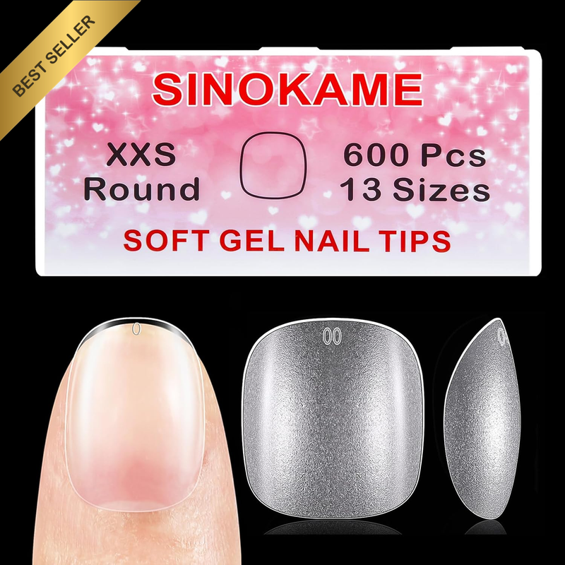 Extra Extra Short round Gel Nail Tips,  Extra Short Press on Fake Nails Clear Ro