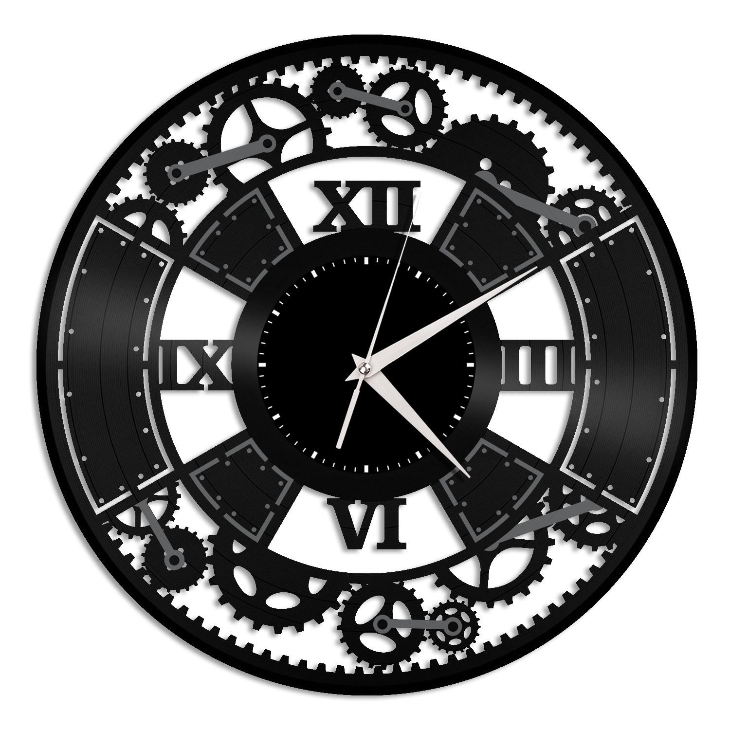Steampunk Vinyl Wall Clock Record Decorative Gift Men Women Home
