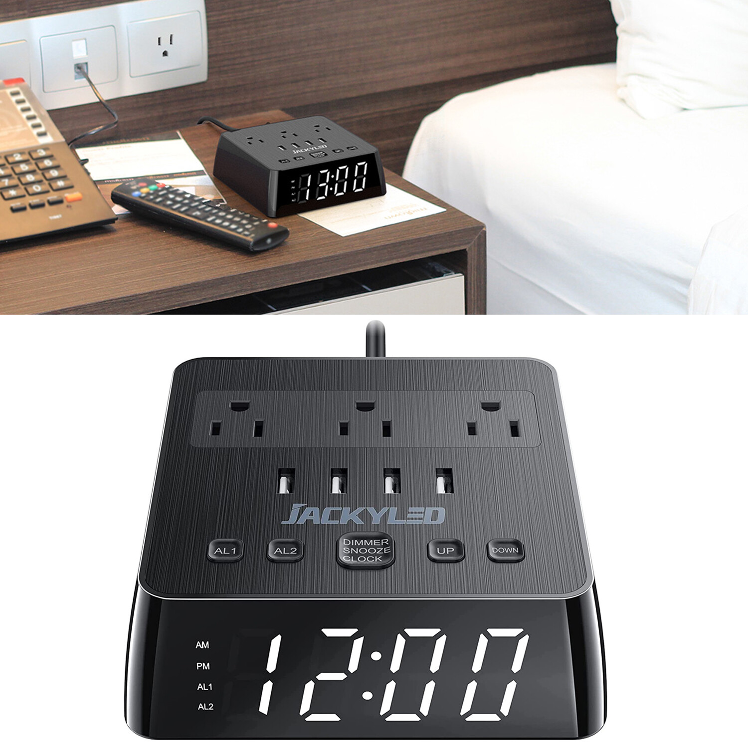 Usb Chargers Surge Protector Power Strip Outlets For Bedroom