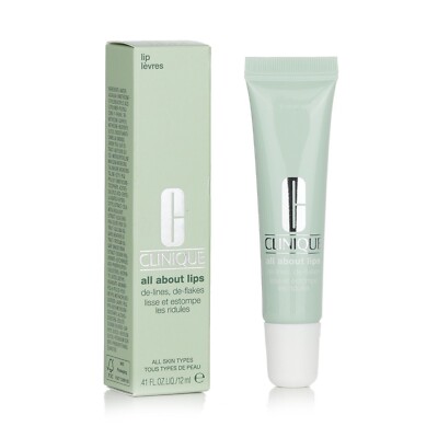 Clinique All About Lips, 0.41 Fl.Oz./ 12 ml Tube de-lines, de-flakes NEW in box
