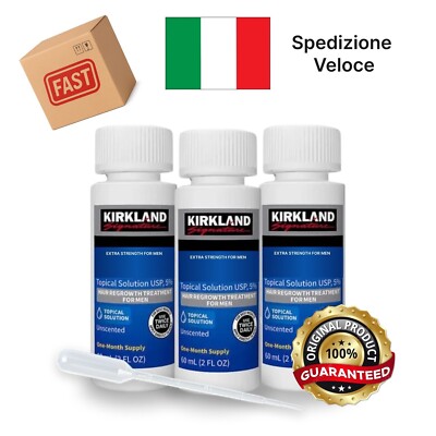 MIN0XIDIL5% - LOZIONE ANTICADUTA RICRESCITA CAPELLI - KIT PER 3 MESI - 3 FLACONI