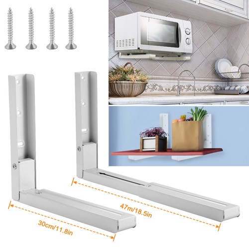 2 Pc Microwave Brackets Adjustable Heavy Duty Carb