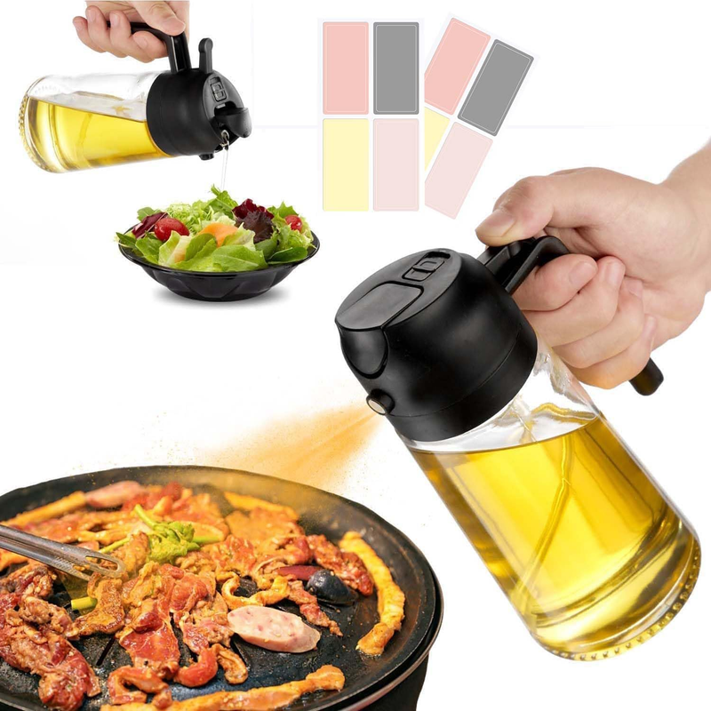 16Oz Oil Sprayer for Cooking - 2 in 1 Spray & Pour Olive Oil Dispenser - 470Ml G