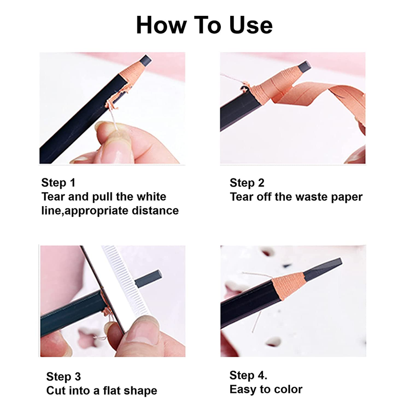 Waterproof Eyebrows Pencil Microblading Eyebrow Pen Supplies Pull Cord Peel-Off