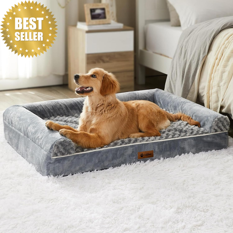 Orthopedic Dog Beds for Large & Medium Dogs, Non-Slip Bottom and Egg-Crate Foam
