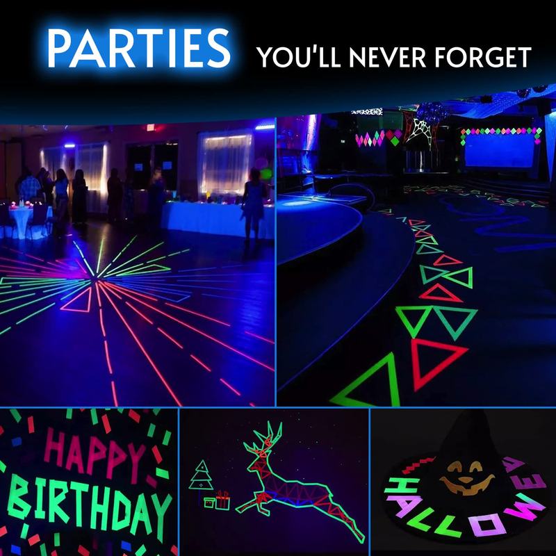 Blacklight Reactive Glow Tape | Premium UV Fluorescent Neon Party Gift for Event