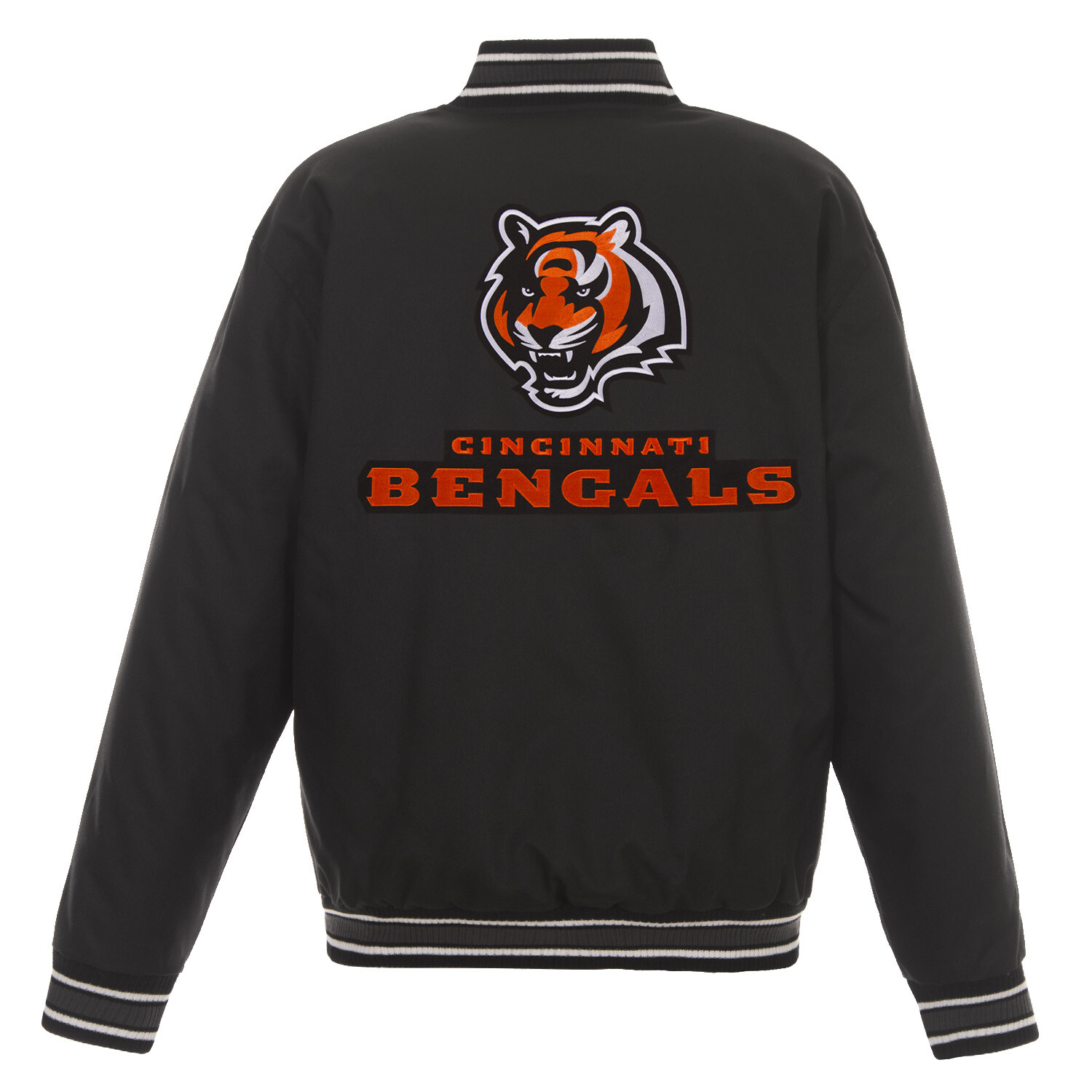 NFL Cincinnati Bengals Poly Twill Jacket Black Embroidered NFL Cincinnati Bengals Poly Twill Jacket Black Embroidered