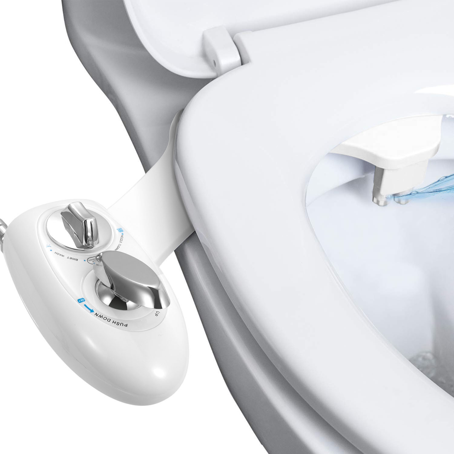 Fresh Water Spray NonElectric Mechanical Bidet Toilet Seat Attachment