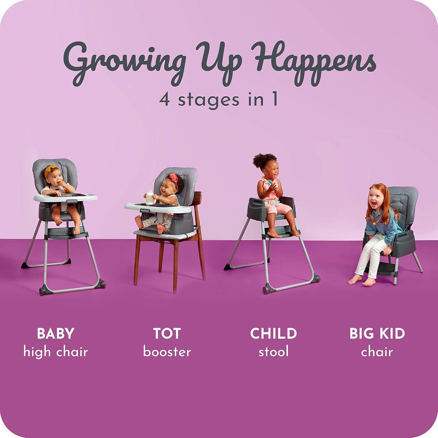 Century Dine On 4-in-1 High Chair, Grows with Child with 4 Modes Metro