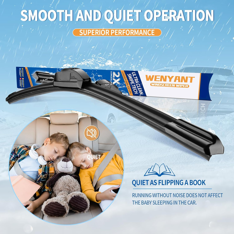 OEM Quality 26 inch + 18 inch Universal J/U Hook Front Windshield Wiper Blades F