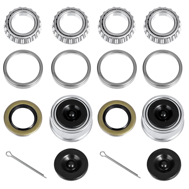 2 Sets 1 Inch Trailer Hub Bearing Kits, L44643/L44610 Bearing Kits with 12192TB
