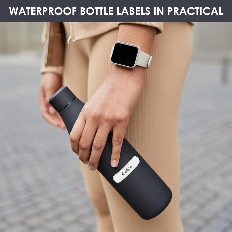 100 Pcs Waterproof Bottle Labels, Removable Write-On Stickers, Reusable Custom N