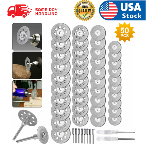 50PC Diamond Cutting Wheel For Dremel Rotary Tool Die Grinder Metal Cut Off Disc