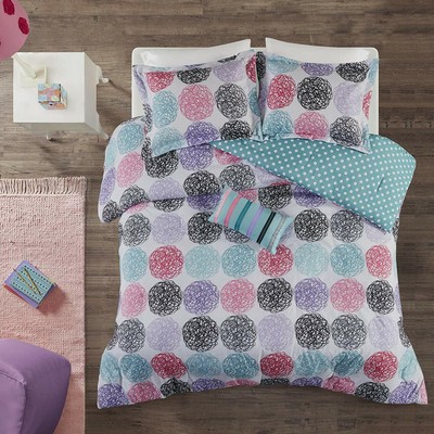 Mi Zone Carly Comforter Set Purple Twin Twin Xl Doodled