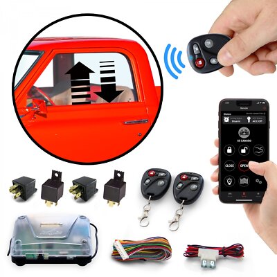Autoloc Remote Car Power Window Control Kit w/ & 8 Channel Keyless Entry System