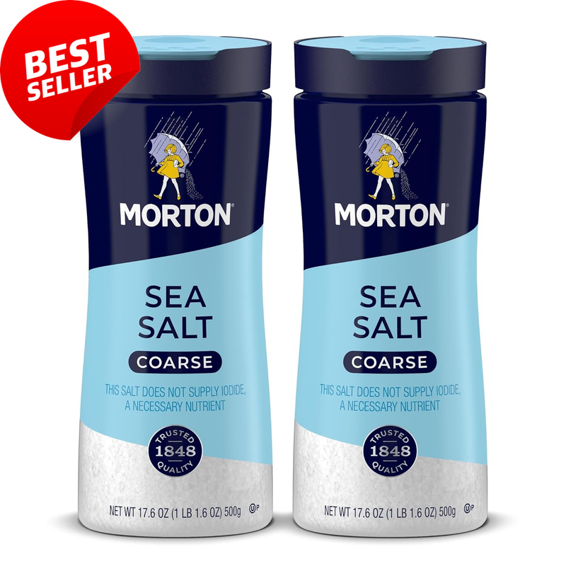 Sea Salt, Coarse, (17.6 Oz), 2Pack, All-Natural, Perfect for Cooking & Finishing