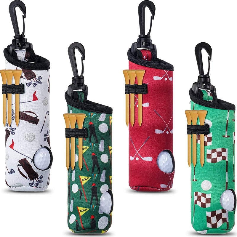 4Psc Golf Tee Holder Carry Bag Pouch Golf Ball Holder Keychain Gifts Accessories
