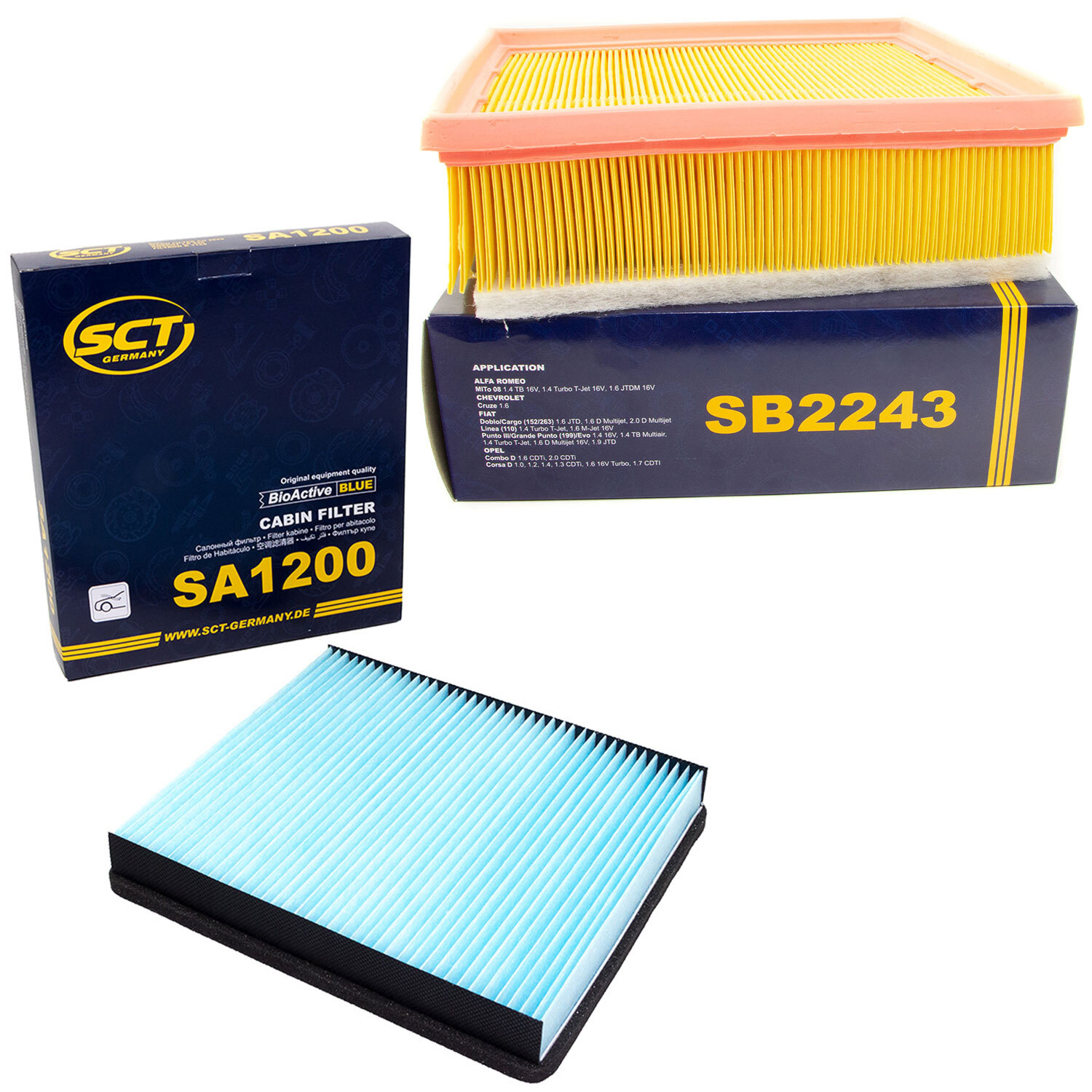 Kit de filtres inspection filtre à air SCT + filtre d'habitacle pour Opel Meriva B S10 1.7