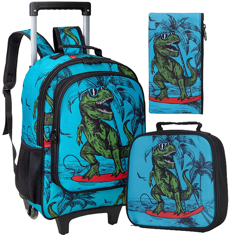 For Boys, Kids Roller Wheels Bookbag, Wheeled School Bag W