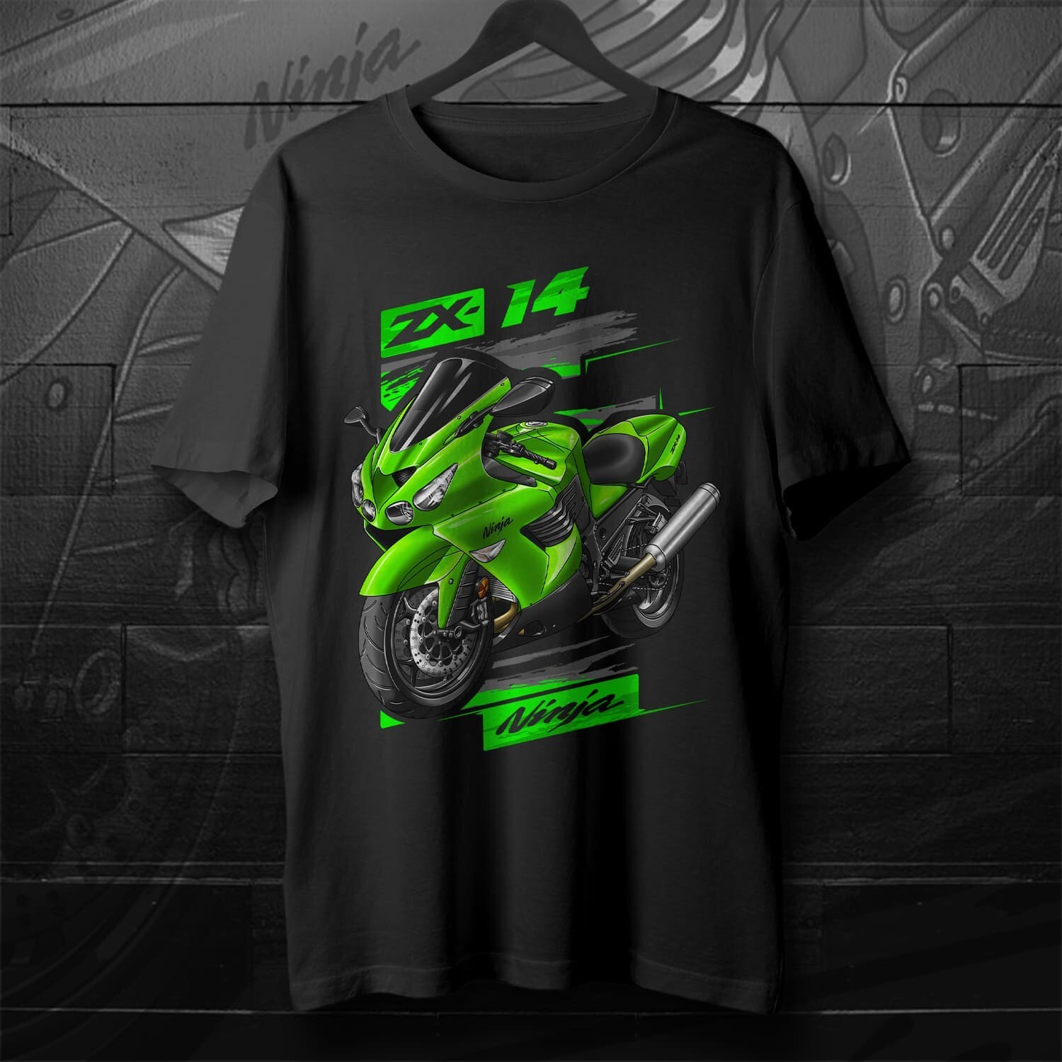 よT Kawasaki Ninja ZX-14R 2006-2020 - Motorcycle T-Shirt for