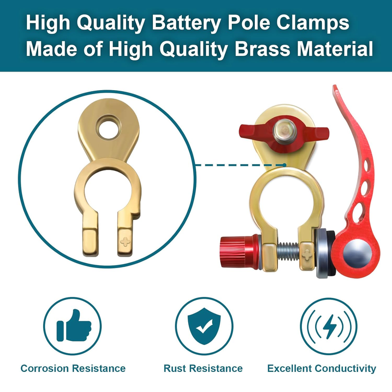 2 PCS Battery Terminals, Connectors, Quick Release Battery Terminal For Cars