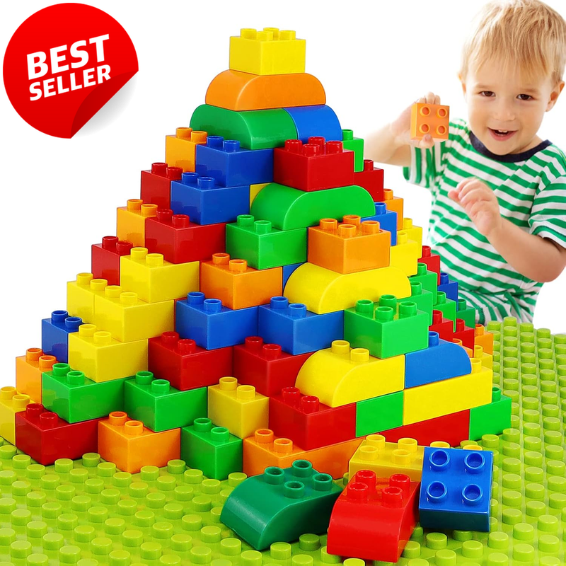 150PCS Big Building Blocks Baseplate STEM Toy Kids Ages 2-5 Compatible - US