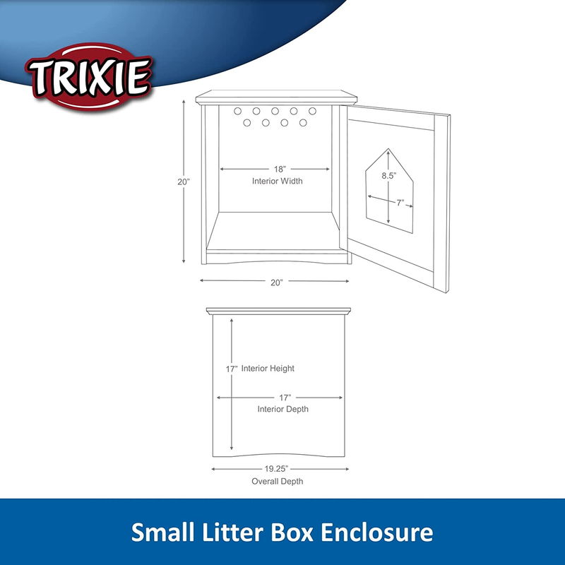 Litter Box Enclosure, Hidden Kitty Litter Box Cabinet, Furniture Style, Gray