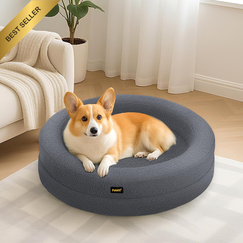 Orthopedic Dog Bed, Calming Donut Dog Bed,Memory Foam Pet Bed with Supportive Fo
