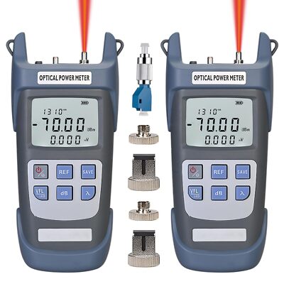 2-Pack Fiber Optical Power Meter with 10mW Light Source SC FC Connector, -70~...