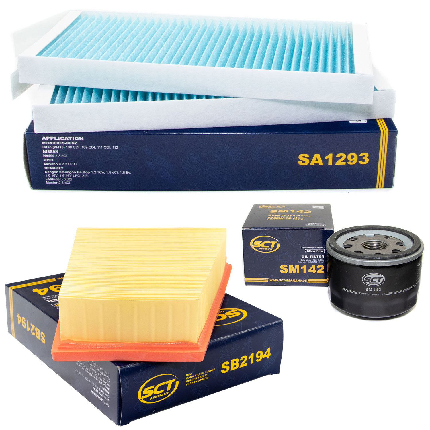 Inspektionspaket Filterset SCT für Renault Kangoo Express 1.6 KWO FWO 64 KW 87PS