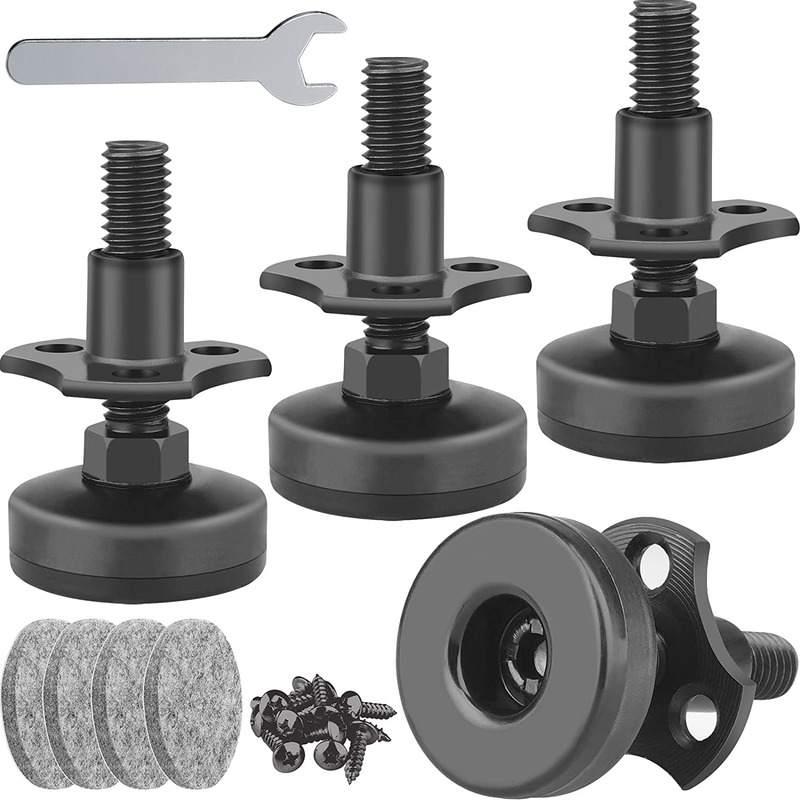 Leveling Feet 3/8-16 Thread for Cabinets Tables Chairs Sofa 1320Lbs 4 Pack Black